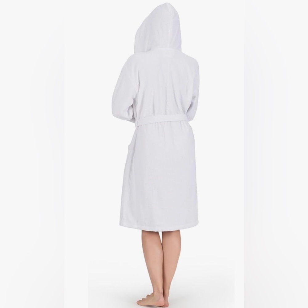 NWT - Nine West Luxury Turkish Cotton Hooded Robe - Unisex XL - Picture 2 of 9